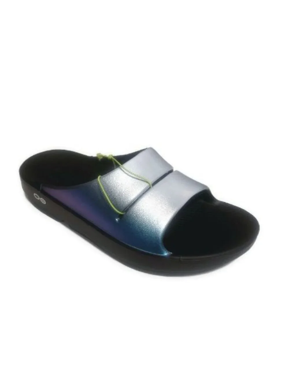 OOFOS Ooahh Luxe Recovery Slide Womens Size 10 EU 41 Sandal Metallic Frost Shoe